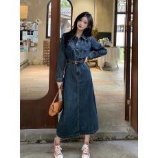 批发牛仔<b class='q'>连衣裙</b>女装2026<b class='q'>春秋</b>季新款设计小众高级感复古气质显瘦长裙子