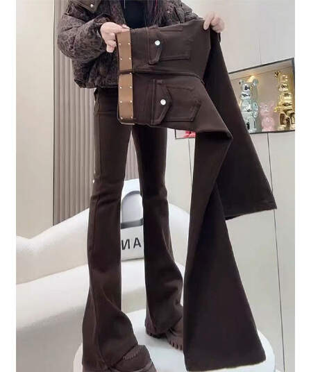 아메리칸 레트로 마이크로 나팔 청바지 여성 2026 여름 새로운 하이웨이스트 슬림해 보이는 몸매 가꾸기 신축성 호스 슈 바지
