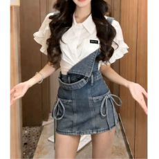 批发小个子甜美背带牛仔裙减龄女2026夏季新款设计感外穿简约背带裙