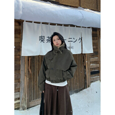 批发美式复古<b class='q'>工装</b>短款冬季可拆卸毛领皮pu棉<b class='q'>服</b>皮夹克外套女