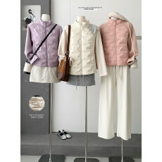 批发冬季韩版90绒女装<b class='q'>修身</b>显瘦羽绒服长袖拉链立领外套上衣