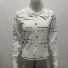 批发时尚条纹针织衫2025春秋新款<b class='q'>妈妈</b>装长袖宽松气质显瘦百搭<b class='q'>毛衣</b>上衣