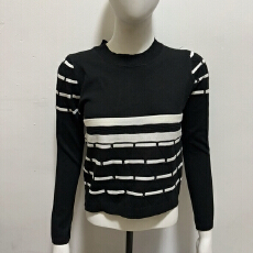 批发纯棉长袖<b class='q'>t</b><b class='q'>恤</b>女针织圆领减龄新款显瘦洋气打底海魂衫上衣