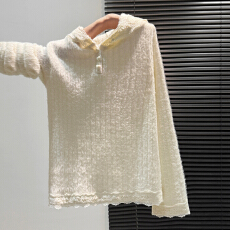 批发实拍实价#蕾丝花边连帽长袖t恤女<b class='q'>秋</b>冬季新款设计感小众软糯打底衫