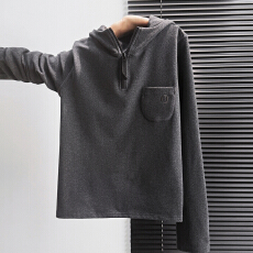 批发实拍实价#双面德绒半拉链连帽长袖t恤卫衣<b class='q'>秋</b>冬新款加厚打底衫女