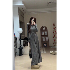 批发秋冬韩系复古慵懒高级感气质复古<b class='q'>修身</b>显瘦内搭打底针织连