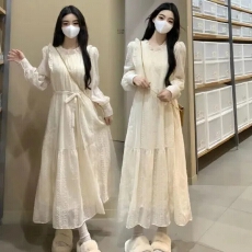 批发大码胖mm2026春装装新款蕾丝甜美<b class='q'>连衣裙</b>女装<b class='q'>高端</b>精致打底