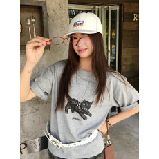 批发短袖通勤上衣夏款新款卡通tee休闲运动圆领T恤潮