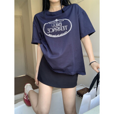 批发韩版新款辣妹短袖t恤女宽松设计感百搭上衣