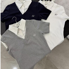 批发绣花 假两件原版做法【40支奥代尔210克纯棉】polo领短袖