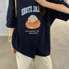 批发短袖通勤上衣夏款新款卡通tee休闲运动圆领T恤潮