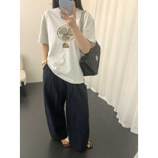 批发<b class='q'>韩国</b>东大门春夏创意复古风扇印花休闲宽松圆领纯棉短袖T恤