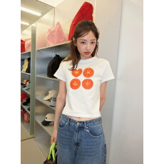 美式复古圆领正肩印花短袖T恤