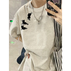 批发夏季纯棉胖妹妹mm短袖t恤女2026新款设计感小众美式宽松半袖上衣