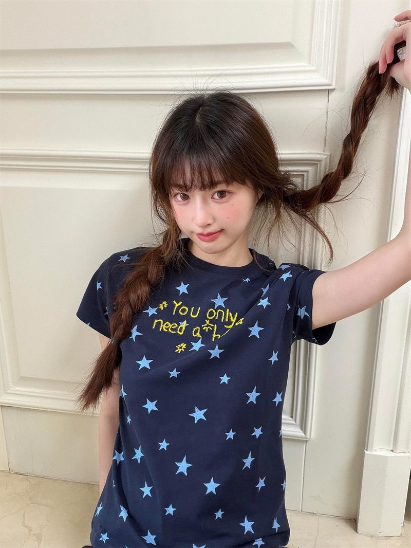패치 네리 가게 천 40 순면 220 그램 반팔 티셔츠