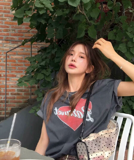230 크 워싱 마 오래된 순면 반팔 티셔츠 여성 루즈핏 대 에디션