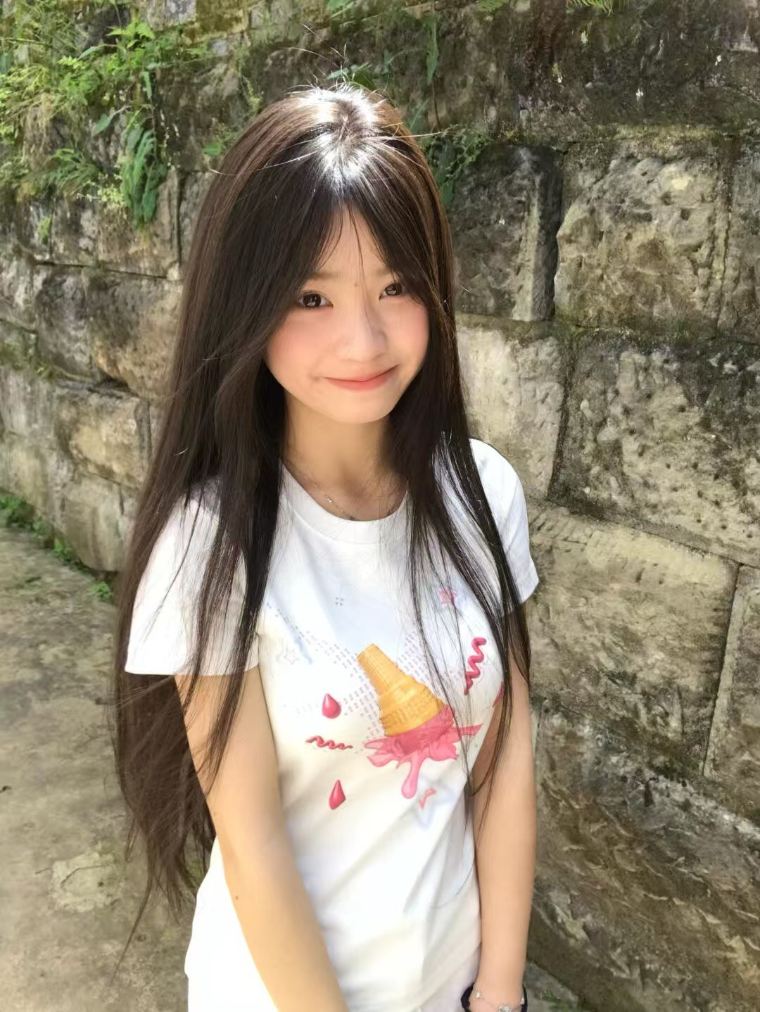 아메리칸 레트로 라운드 넥 긍정적 인 어깨 프린트 반팔 티셔츠