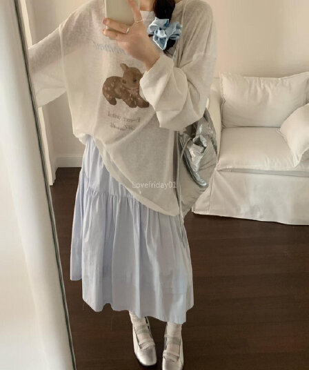 비스듬한 어깨 프린트 얇은 스타일 태양 보호 셔츠 여름 긴팔 티셔츠