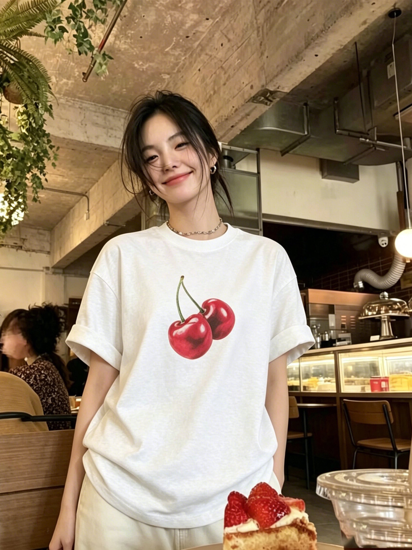 여름 새로운 아메리칸 루즈핏 다용도 프린트 반팔 티셔츠 여성