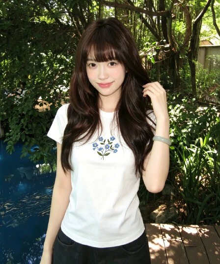 아메리칸 레트로 순면 긍정적 인 어깨 라운드 넥 프린트 반팔 티셔츠
