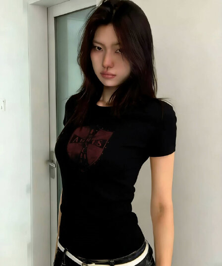 1 1 순면 일반 섹션 긍정적 인 어깨 일반 반팔 높은 탄력성 새로운 여름 몸매 가꾸기 슬림해 보이는 맨위