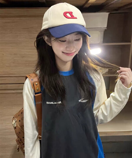 순면 220 그램 원본 것 긴팔 티셔츠 여성 프린트