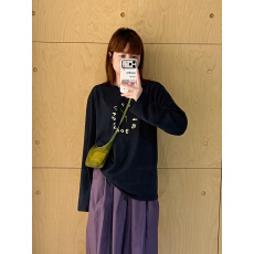 批发<b class='q'>纯棉</b>210克精梳精密印花秋季宽松长袖<b class='q'>T</b><b class='q'>恤</b>女