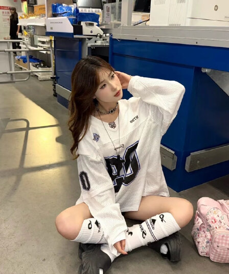 원본 솜씨 광저우 원단 긴팔 티셔츠 여성