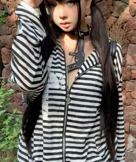 원본 티타늄 합금 지퍼 헤드 국방 눈꽃 면 자외선 차단 블라우스 여성