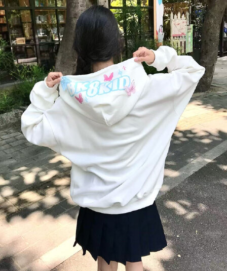 좋은 품질 원본 솜씨 자수 나비 부형제 순수한 Mianhua 면 복합 후드 티 스웨터