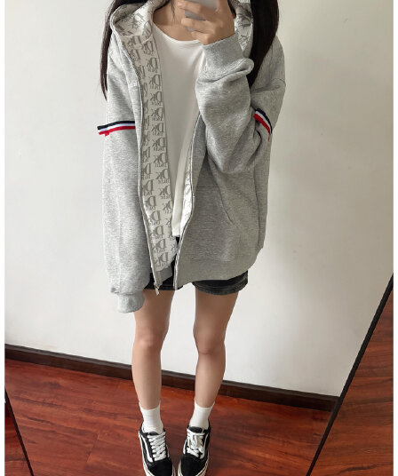 얇은 스타일 백금 지퍼 인사이드 펌프 이후 패키지 칼라 순수한 Mianhua 면 복합 후드티