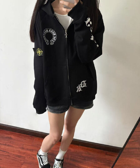 얇은 스타일 털이 있는 전체 자수 휘장 부형제 이후 패키지 칼라 순수한 Mianhua 면 복합 후드티