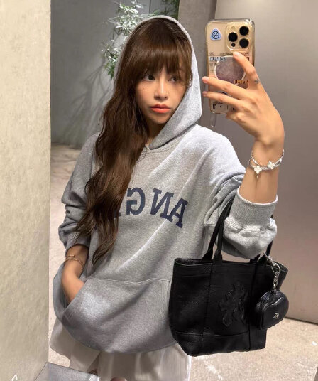 없음 모자 로프 가을 겨울 후드 프린트 루즈핏 후드티