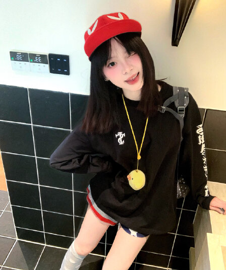 프린트 이후 패키지 칼라 19 지점 220 그램 순면 긴팔 티셔츠