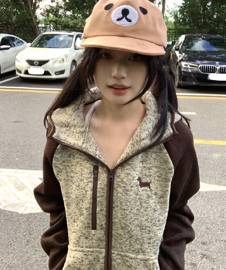 플리스 섹션 자수 원본 솜씨 광저우 원본 원단 후드티 여성