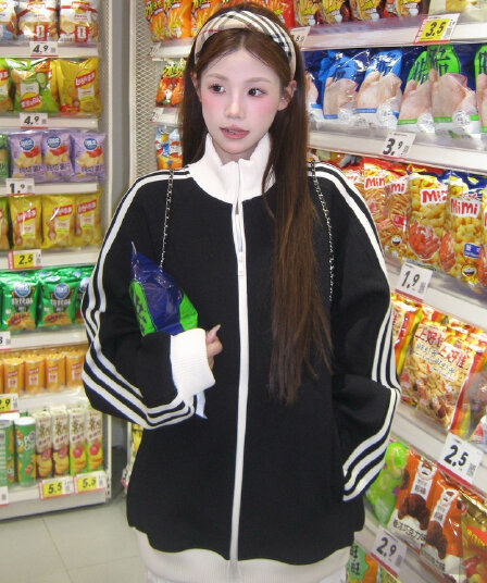 얇은 스타일 루즈핏 에디션 원본 것 맞춤 달팽이 구두 광저우 후아 남편 그리드 복합 스탠드 칼라 지퍼 후드티