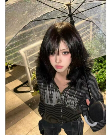 사이러스 전주곡 음악 해독제 블랙 회색 스트라이프 모피 칼라 오픈 가디건 후드 티 스웨터 남녀 가을 겨울철