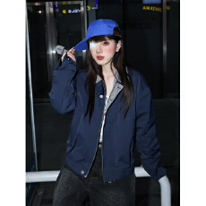 批发美式复古格纹撞色拼接<b class='q'>夹克</b>上衣男女春秋宽松休闲情侣痞帅工装外套