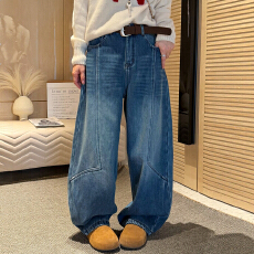 批发复合绒加厚加绒阔腿<b class='q'>牛仔裤</b>女<b class='q'>欧洲站</b>2025冬装新款欧货女装直筒裤潮