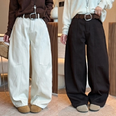 批发复合绒加厚加绒西装阔腿裤女<b class='q'>欧洲站</b>2025冬装新款欧货女装休闲裤潮