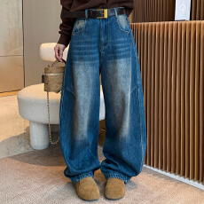 批发复合绒加绒拖地<b class='q'>牛仔裤</b>女<b class='q'>欧洲站</b>2025冬装新款欧货女装时尚阔腿裤潮