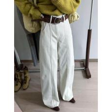 批发加厚绒高级感拖地弯刀阔腿裤女<b class='q'>欧洲站</b>2025冬装新款欧货女装休闲裤