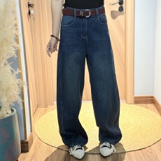 批发JEANS 99505冬季复合绒2025新款高腰宽松无弹美式弯刀裤牛仔裤<b class='q'>女</b>B