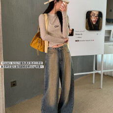 批发素心兰/YOUMO-天星<b class='q'>烫钻</b>轻奢个性时尚百搭<b class='q'>牛仔裤</b>2026年春款92917