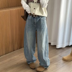 批发重工亮钻弯刀加绒<b class='q'>牛仔裤</b>女<b class='q'>欧洲站</b>2025冬装新款欧货女装直筒裤子潮