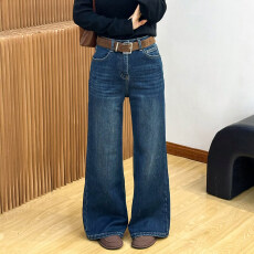 批发拖地微喇阔腿加绒<b class='q'>牛仔裤</b>女<b class='q'>欧洲站</b>2025冬装新款欧货女装加厚裤子潮