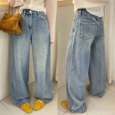 批发<b class='q'>欧洲站</b>2026早春韩版高腰净版直筒后脚跟皮质定标<b class='q'>牛仔裤</b>百搭长裤女