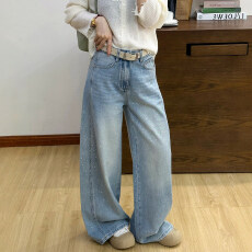 批发重工烫钻拖地弯刀<b class='q'>牛仔裤</b>女<b class='q'>欧洲站</b>2026春装新款欧货女装直筒裤子潮