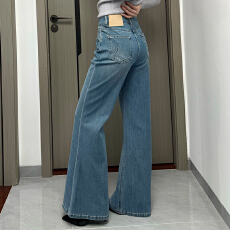 批发实拍~~四面弹宽松微喇<b class='q'>牛仔裤</b>女2026春季新款高腰直筒不贴腿喇叭裤