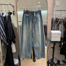 批发<b class='q'>欧洲站</b>2026春季<b class='q'>新款</b>欧货女装时尚高腰涂鸦直筒裤显瘦牛仔裤潮6695